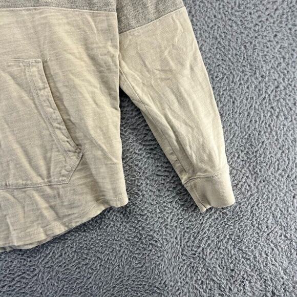 Abercrombie & Fitch Sweatshirt Men's Small Tan Gray Colorblock Hoodie Pullover - Picture 2 of 10